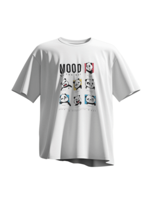 PREMIUM CARTOON MERCHANDISE – MOODY PANDA – Printed Oversized T-shirt PREMIUM CARTOON MERCHANDISE – MOODY PANDA – Printed Oversized T-shirt
