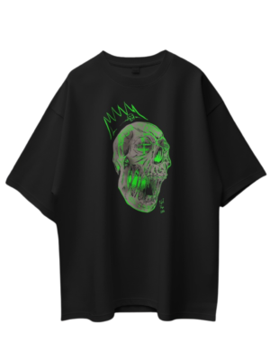 PREMIUM CREATIVE MERCHANDISE – HEAD SKULL – Printed Oversized T-shirt